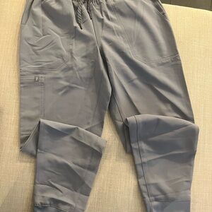 Jaanuu Woman’s Gray scrub set  with Elastic Waistband and Tapered Legs